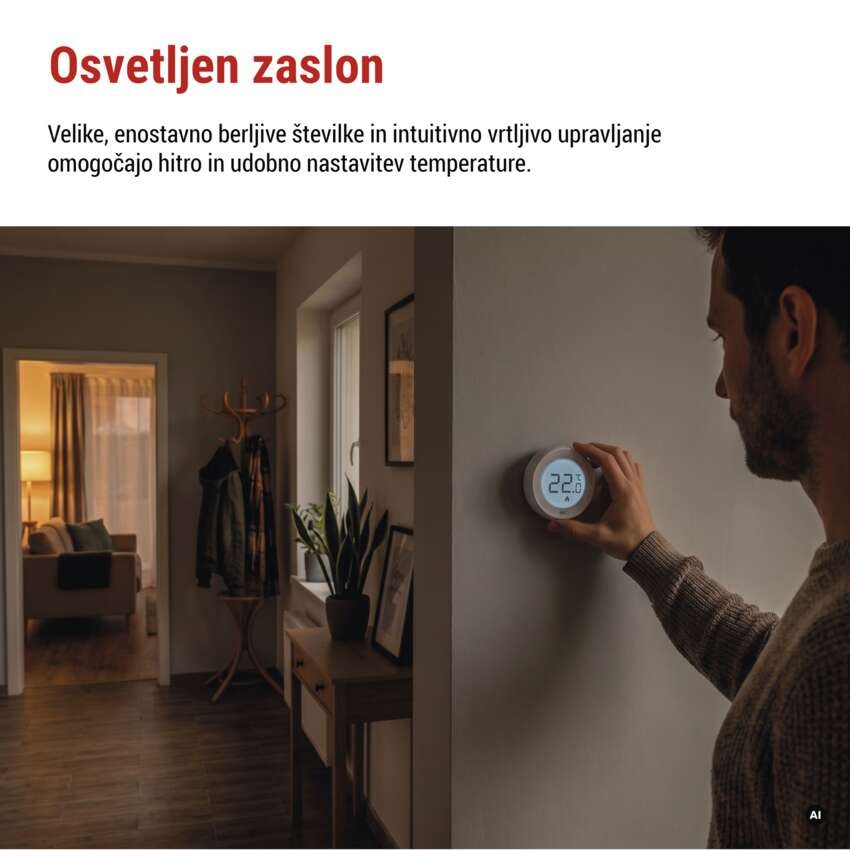 Sobni mehanski žični termostat P5608