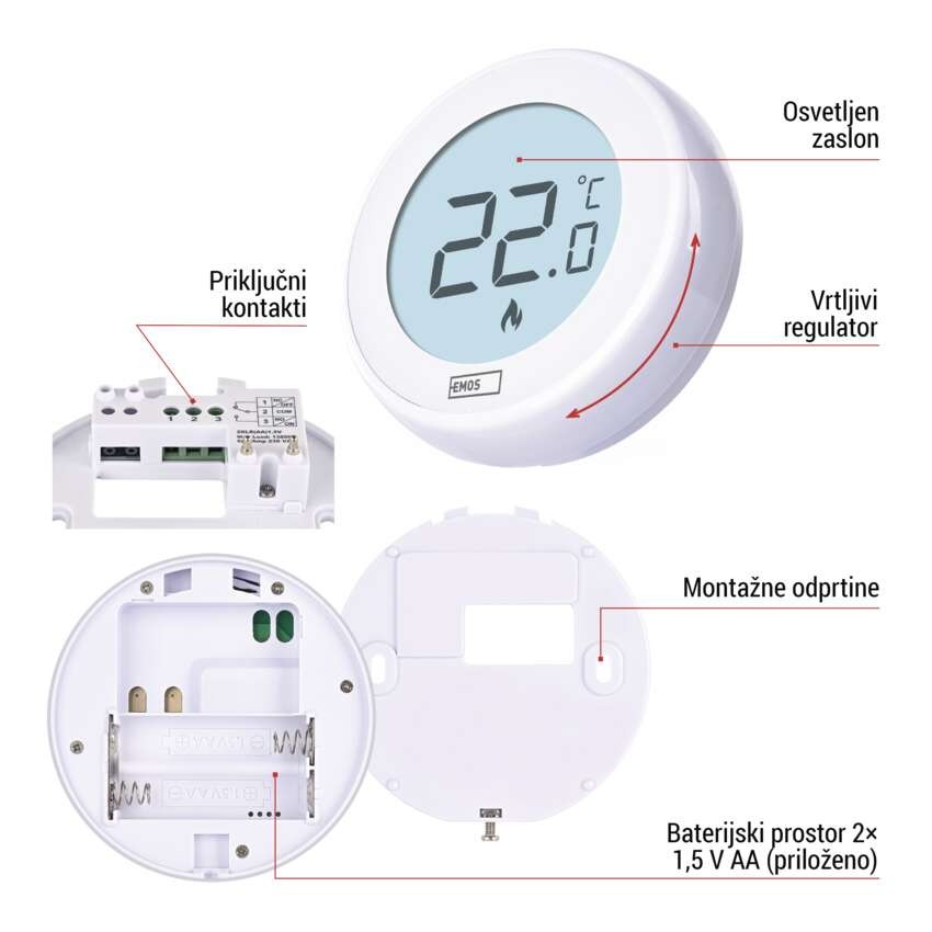 Sobni mehanski žični termostat P5608