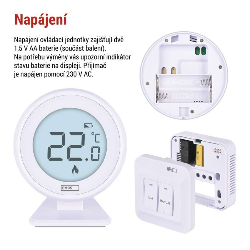 Pokojový manuální bezdrátový termostat P5618
