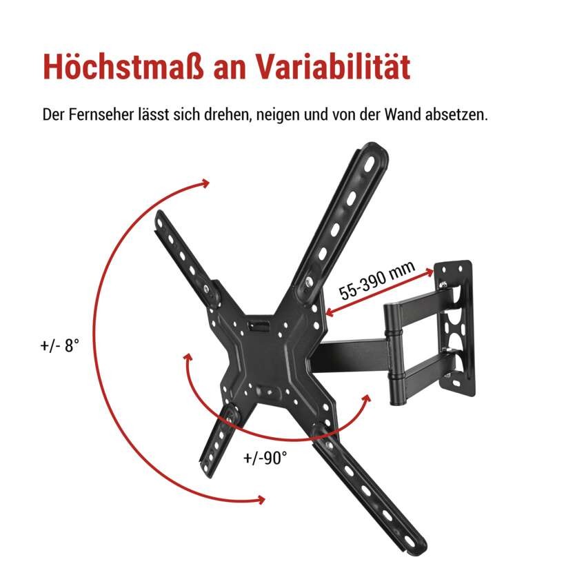 Konsolen-TV-Wandhalterung 26–60" (65–152 cm)