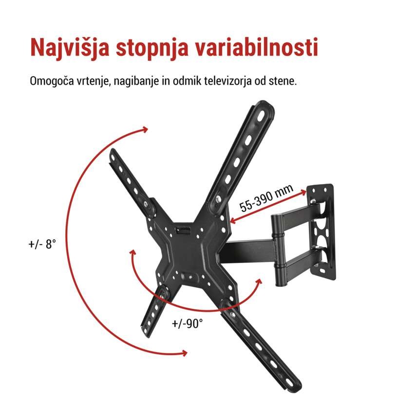 Konzolni stenski TV nosilec 26–60" (65–152 cm)