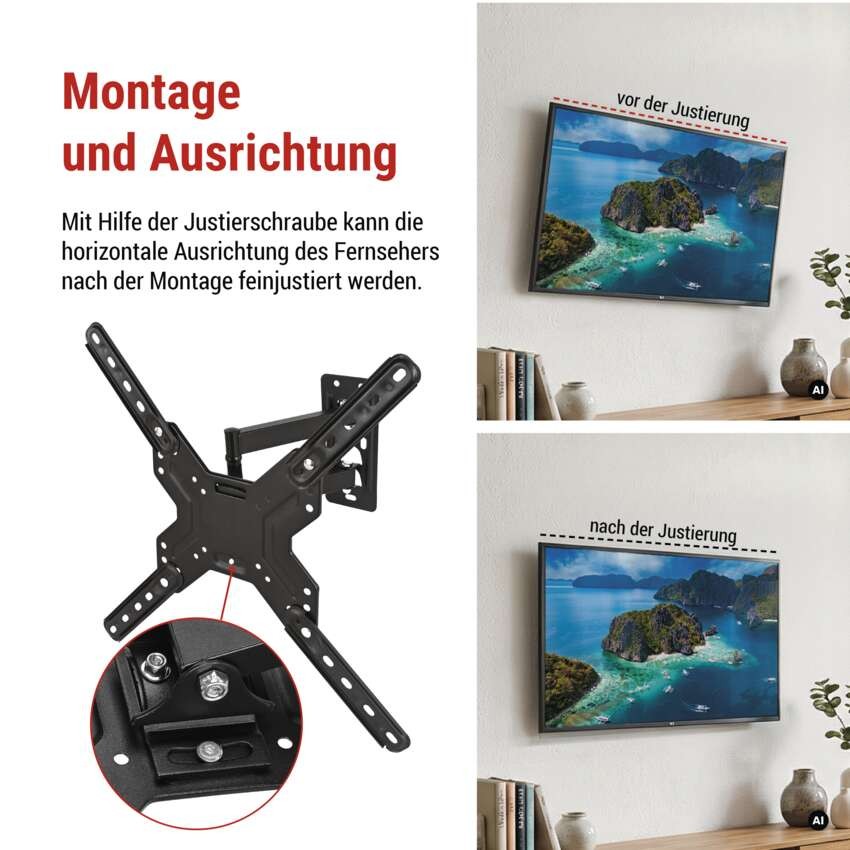 Konsolen-TV-Wandhalterung 26–60" (65–152 cm)
