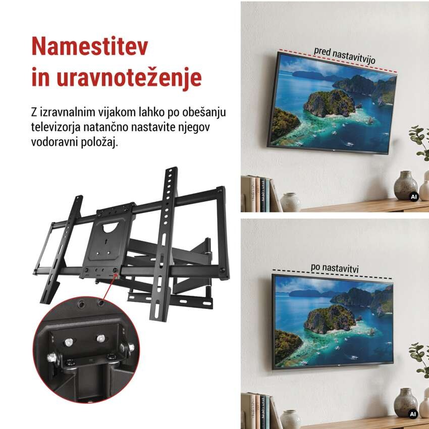 Konzolni stenski TV nosilec 32–98" (81–249 cm)