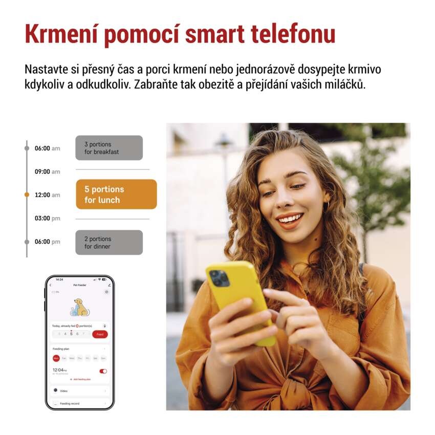 GoSmart dávkovač krmiva Pet Care, 4 l, černý, Wi-Fi