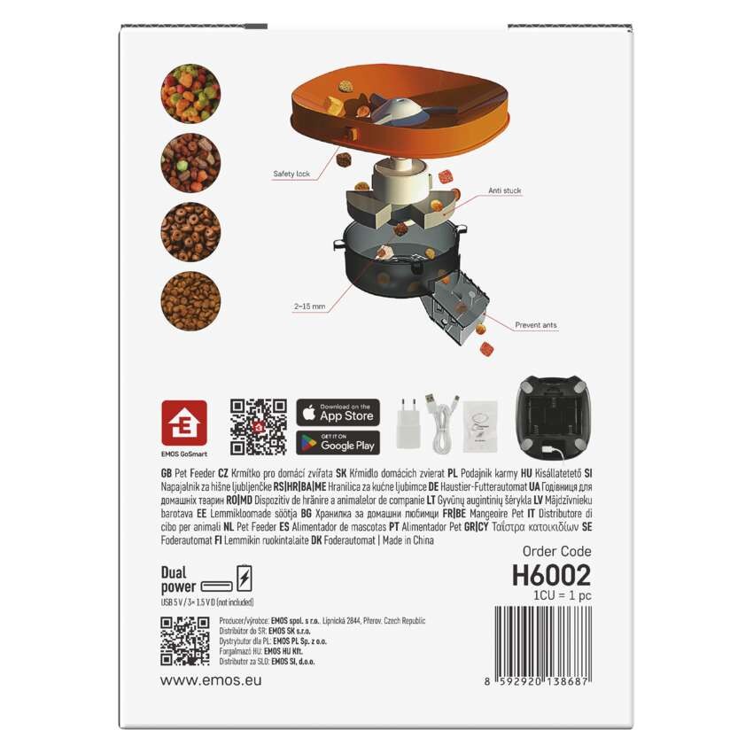 GoSmart pašarų dozatorius Pet Care, 4 l, juodas, Wi-Fi