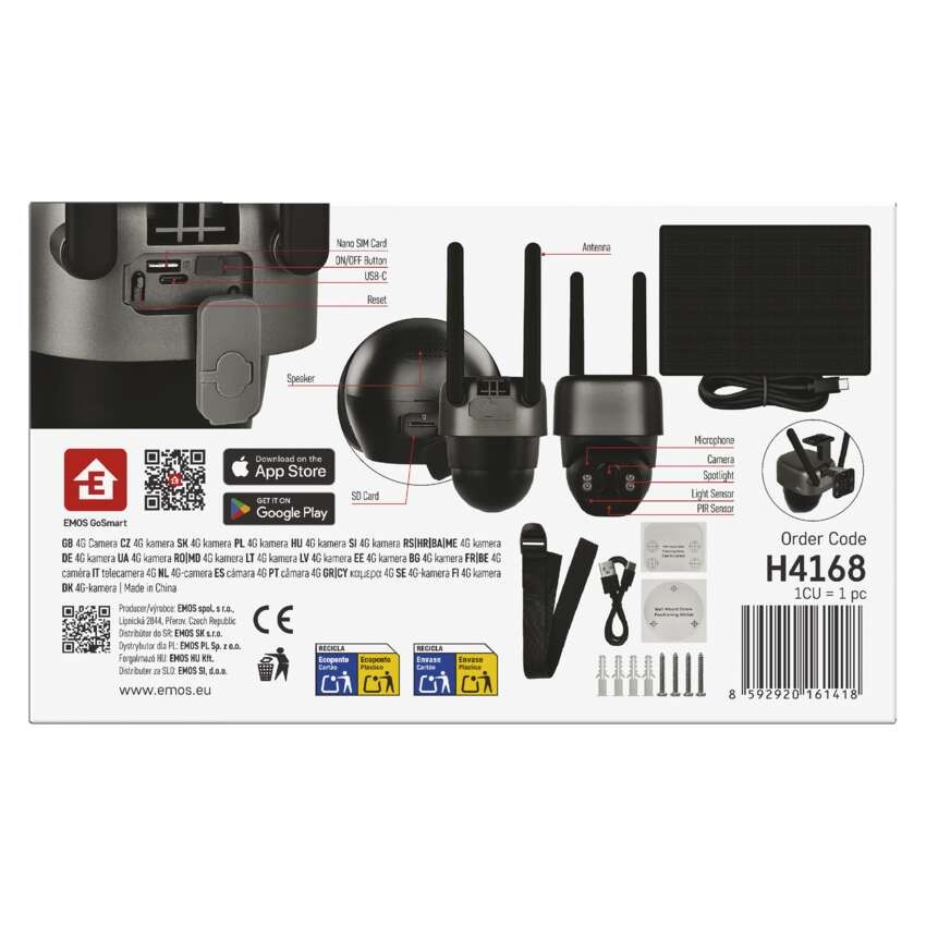 GoSmart Outdoor IP Kamera mit 4G LTE und Solarpanel IP-6100G HAWK, batteriebetrieben