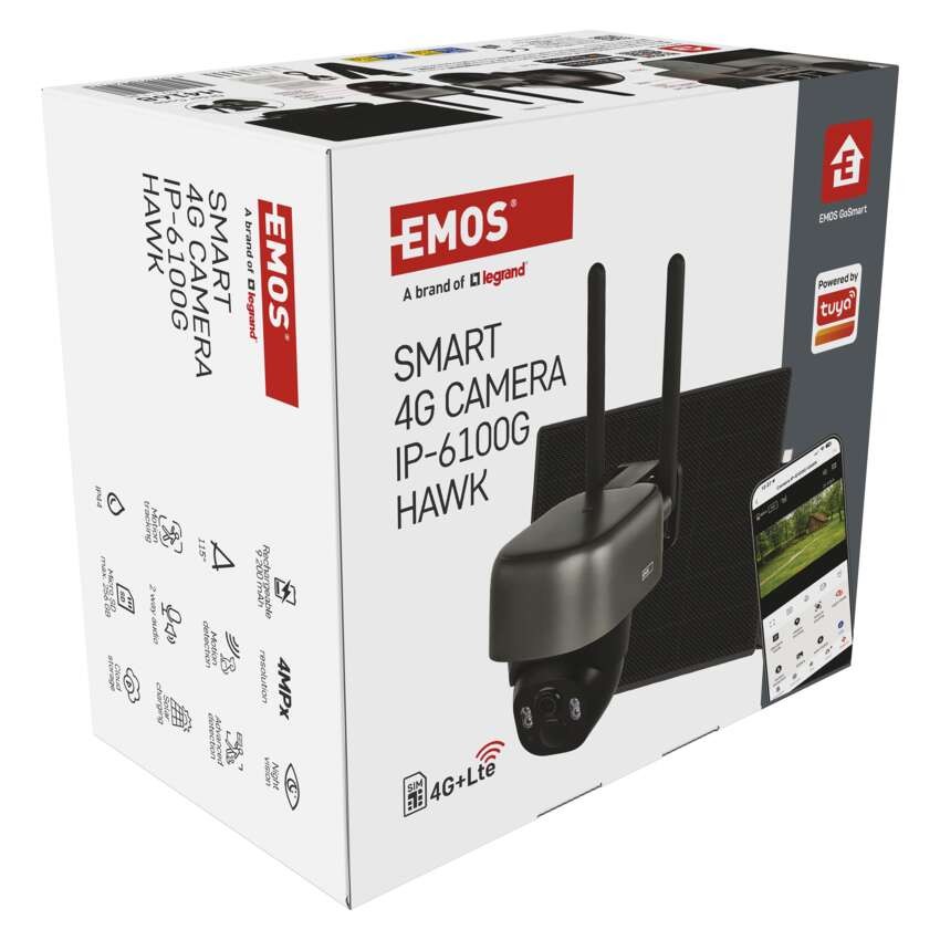 GoSmart Outdoor IP Kamera mit 4G LTE und Solarpanel IP-6100G HAWK, batteriebetrieben
