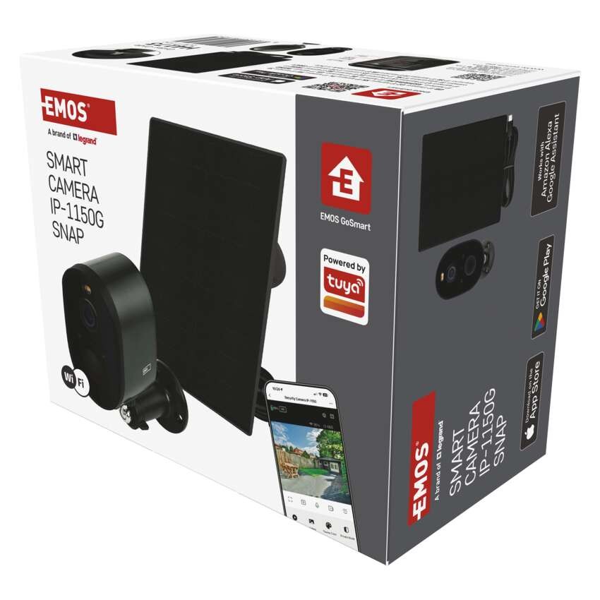 GoSmart Outdoor IP Kamera mit WiFi und Solarpanel IP-1150G SNAP, batteriebetrieben