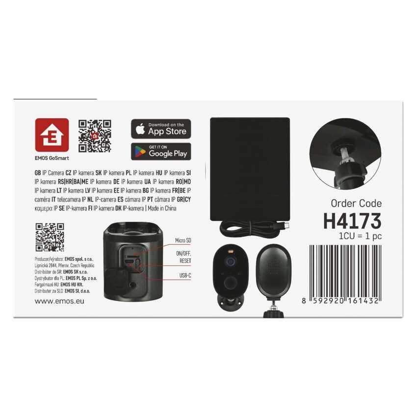GoSmart Outdoor IP Kamera mit WiFi und Solarpanel IP-1150G SNAP, batteriebetrieben