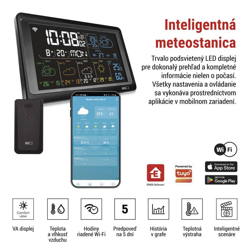 GoSmart bezdrôtová meteostanica E8610 s wifi