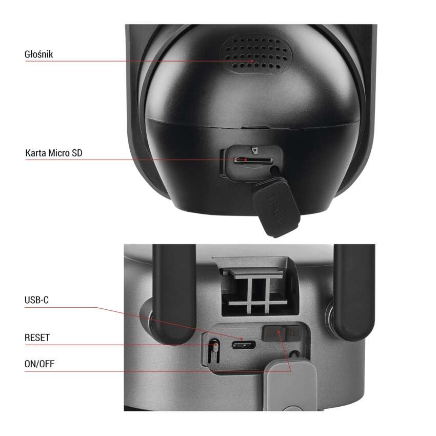 GoSmart Kamera zewnętrzna IP-1200G WASP z WiFi, akumulatorem i panelem solarnym