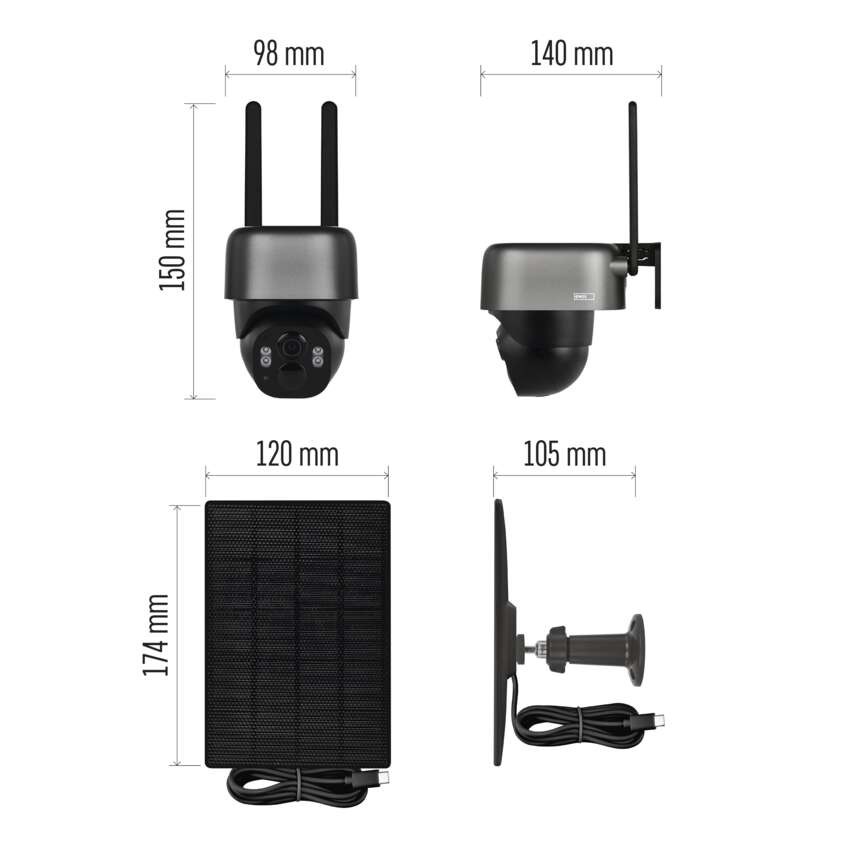GoSmart Outdoor IP Kamera mit WiFi und Solarpanel IP-1200G WASP, batteriebetrieben