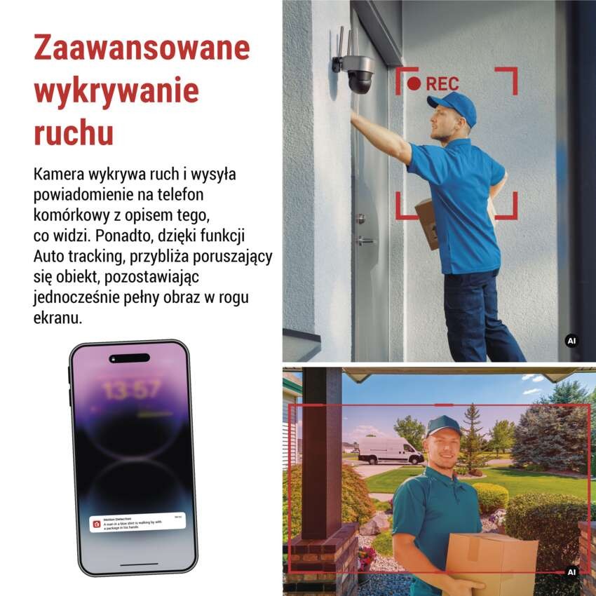 GoSmart Kamera zewnętrzna IP-1200G WASP z WiFi, akumulatorem i panelem solarnym