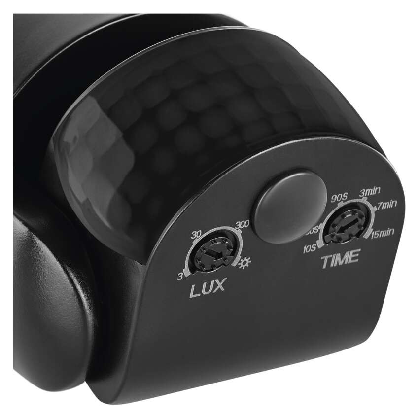 PIR judesio jutiklis IP65, 1200 W, juodas