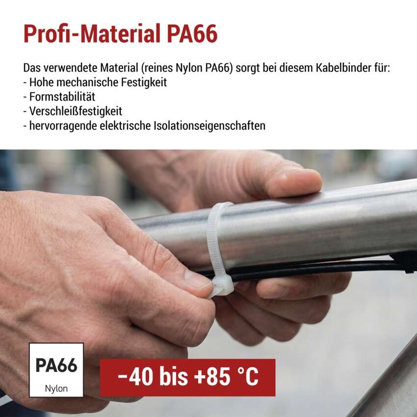 Kabelbinder 100×2,5, weiss, 100 Stk