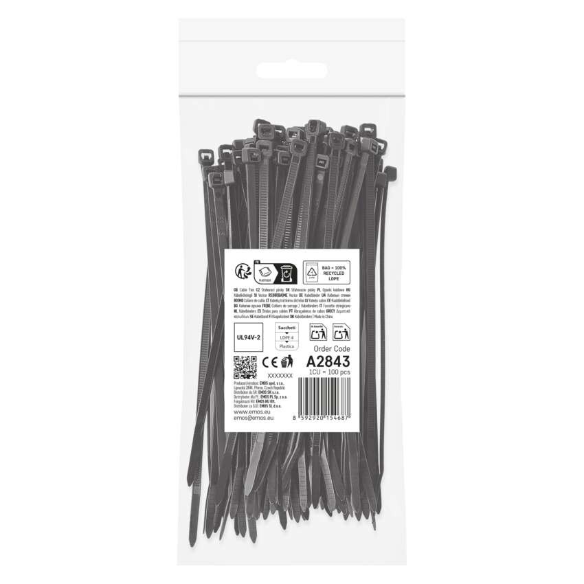 Kabelio rišiklis 150×3,5, juoda, 100 vnt