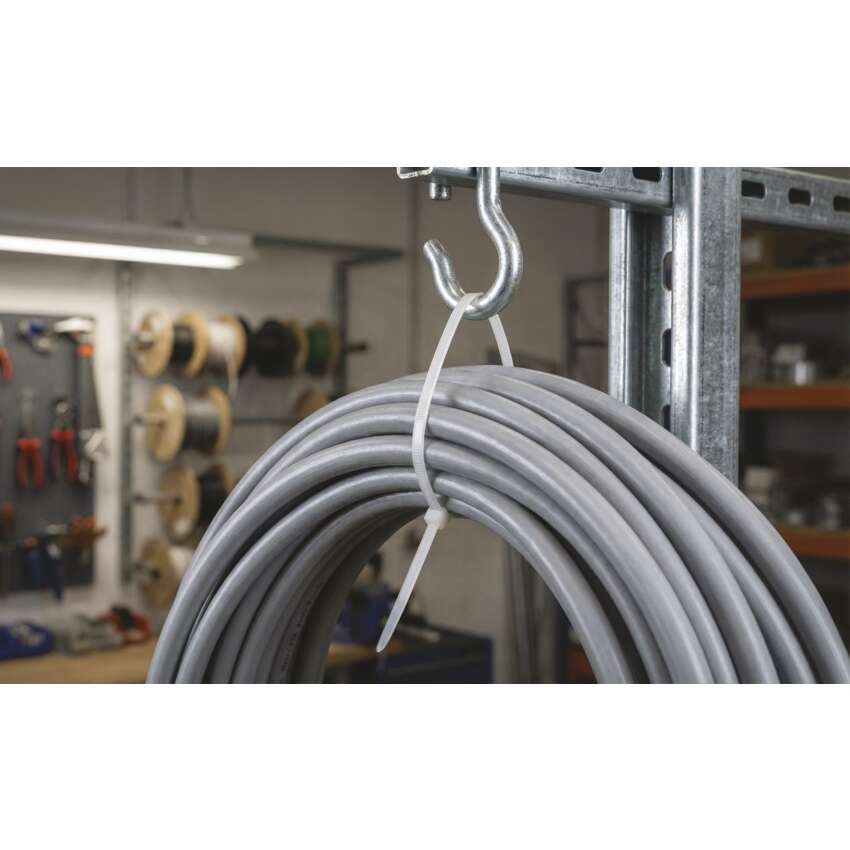Kabelio rišiklis 350×4,8, balta, 100 vnt