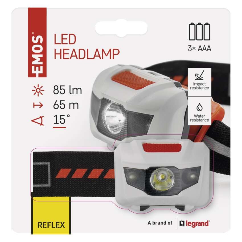 LED žibintas P3521, 85 lm, 65 m, 3x AAA