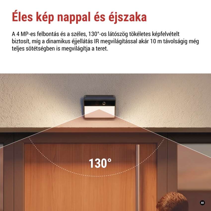 GoSmart IP-1100G WALL kültéri akkumulátoros kamera WiFi-vel és napelemmel