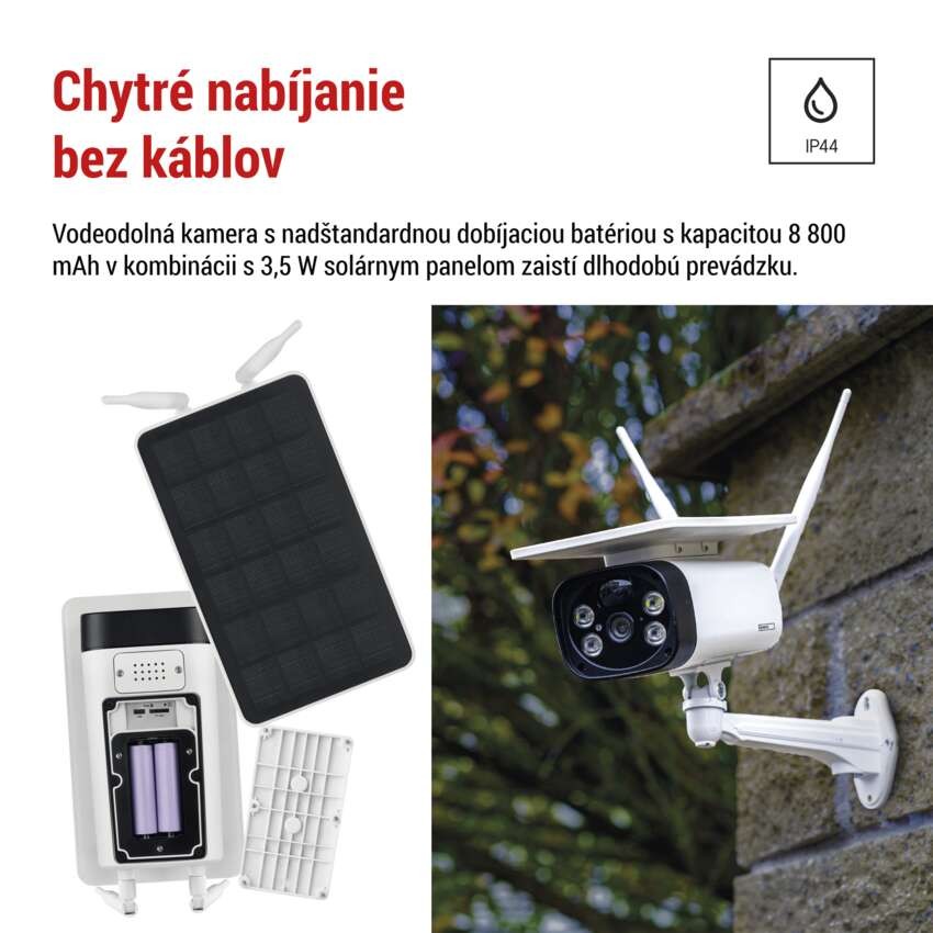 GoSmart Vonkajšia batériová kamera IP-600 EYE s WiFi a solárnym panelom