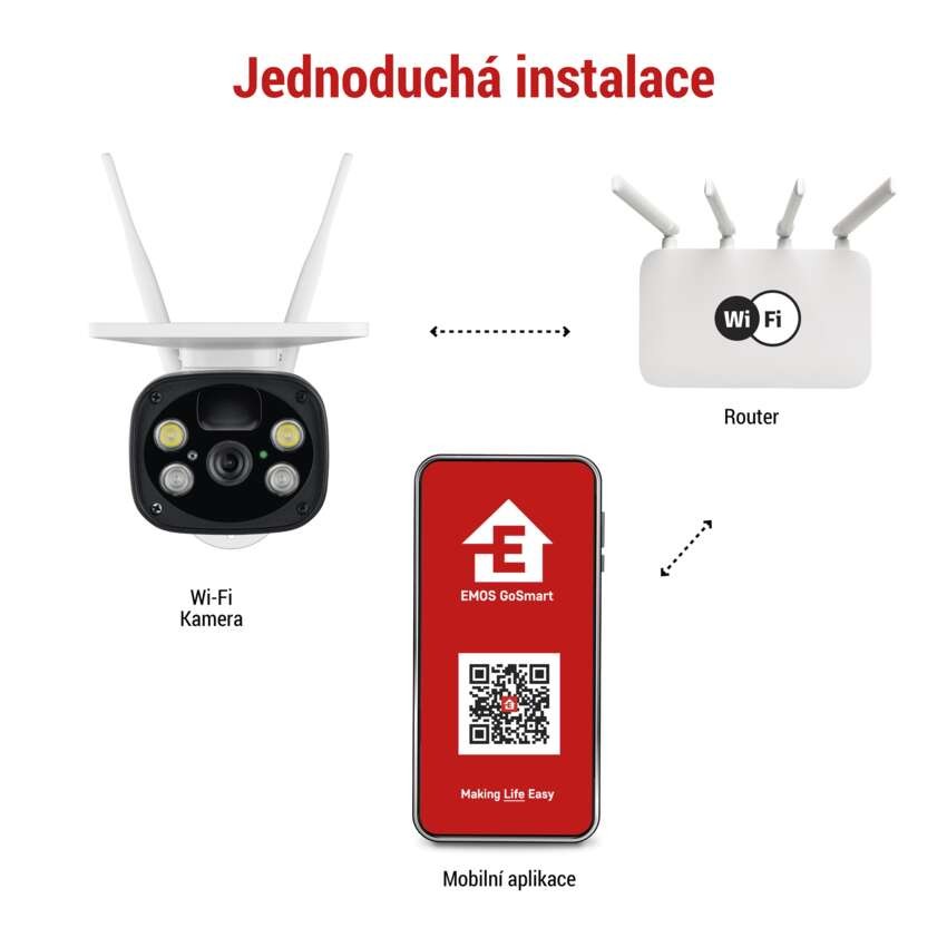 GoSmart Venkovní bateriová kamera IP-600 EYE s WiFi a solárním panelem