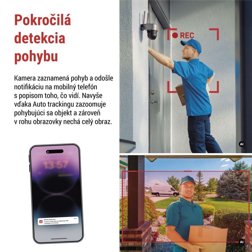 GoSmart Vonkajšia batériová kamera IP-1200G WASP s WiFi a solárnym panelom