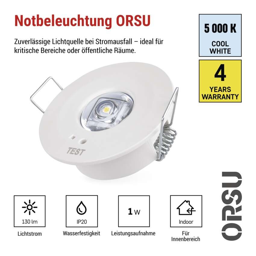 LED-Notleuchte 1W 130LM 3H