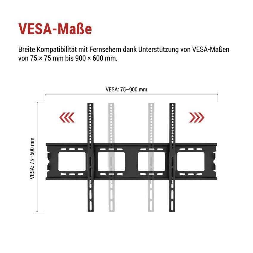 Feste TV-Wandhalterung 50–120" (127–305 cm)