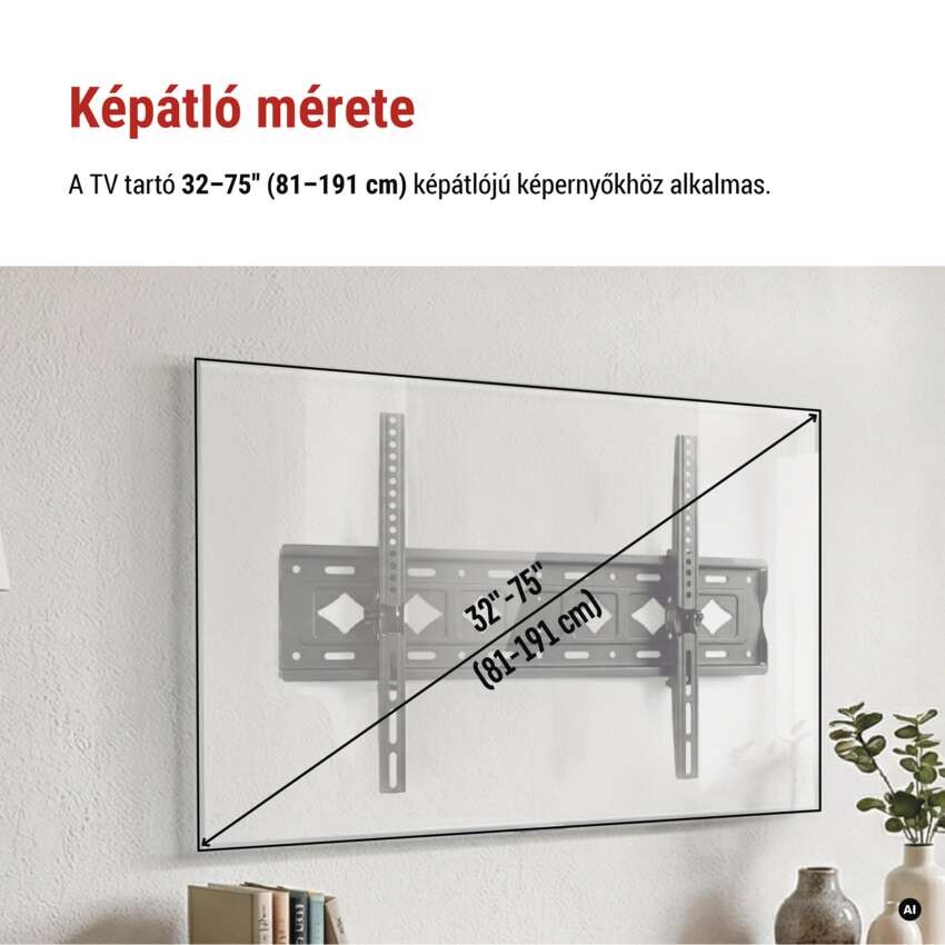 Dönthető TV falitartó 32–75" (81–191 cm)