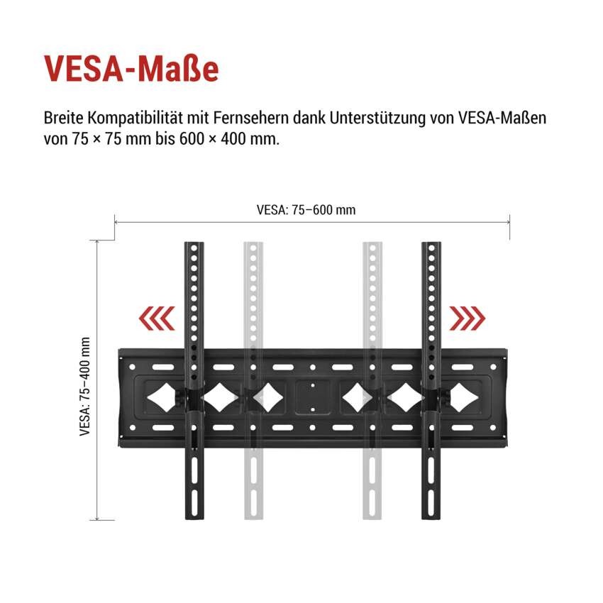 Neigbare TV-Wandhalterung 32–75" (81–191 cm)