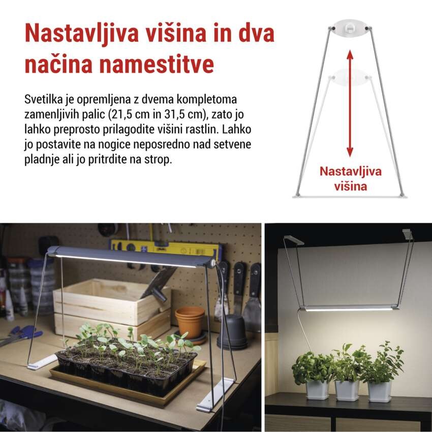 LED svetilka za rastline polnega spektra za setev, 28 LED diod, časovnik