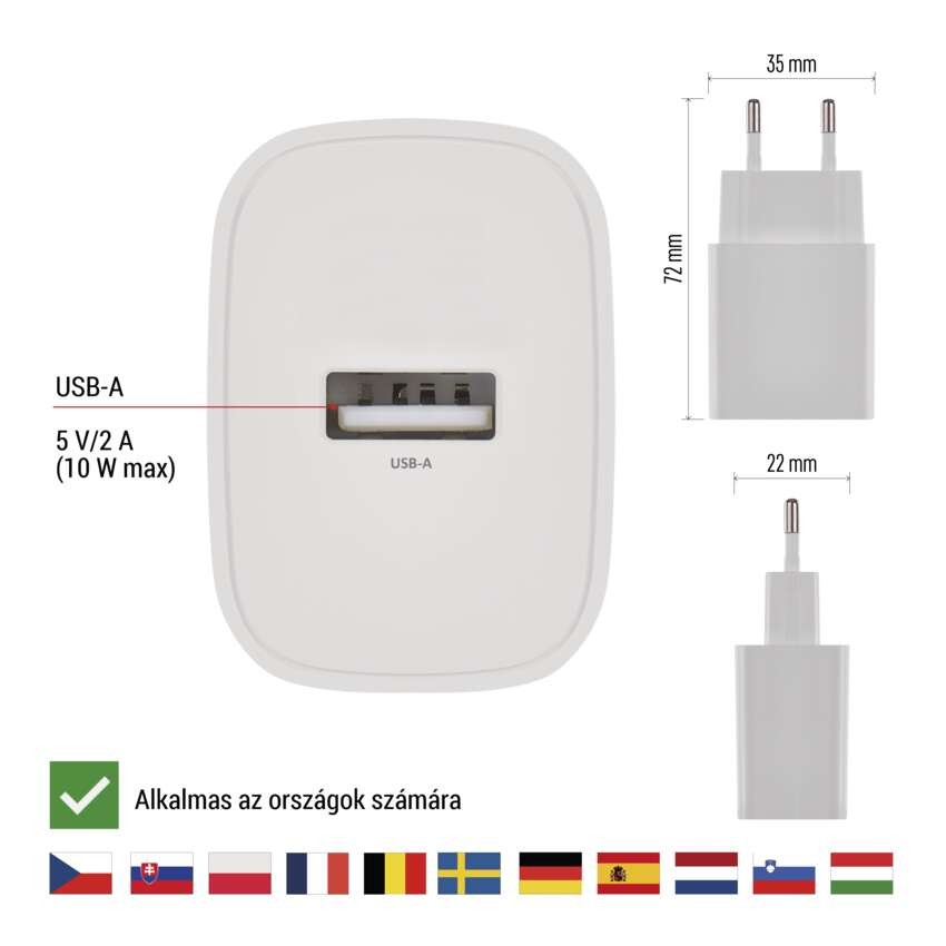 EMOS Univerzális USB töltő BASIC 10 W max.