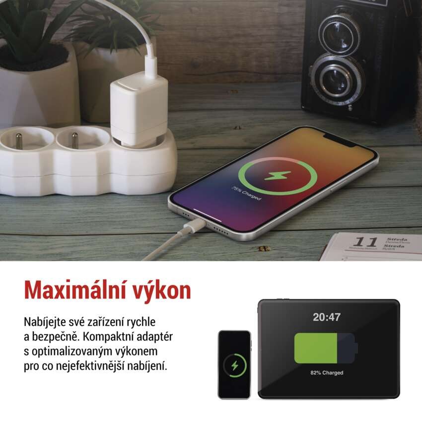 Univerzální USB adaptér GaN do sítě PD 20 W max.