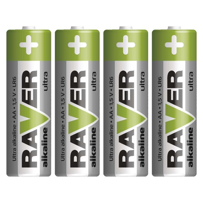 Alkaline Batterien RAVER LR6 (AA), 4 Stk.