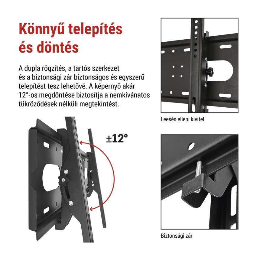 Dönthető TV falitartó 42-85" (107–216 cm)