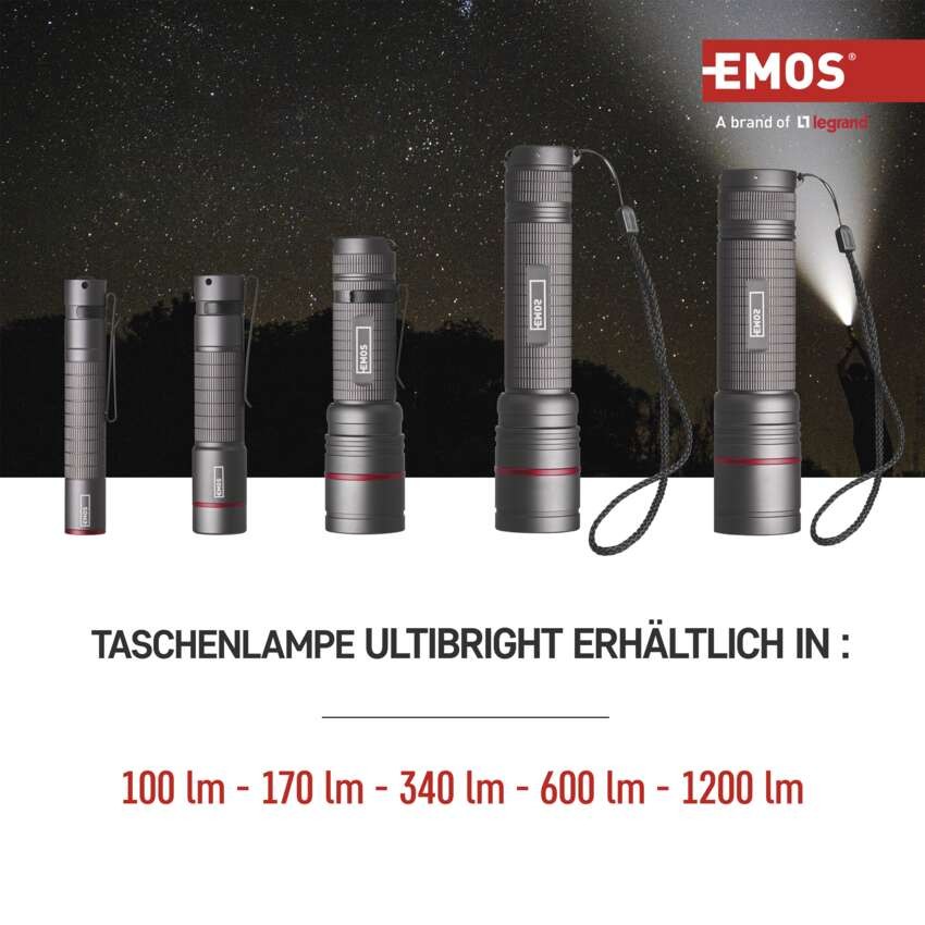 CREE LED Aufladbare Metall-Taschenlampe Ultibright 80, 600lm