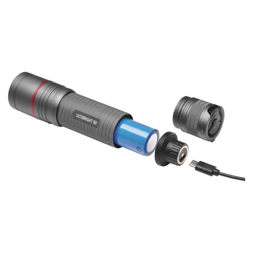 CREE LED įkraunamas metalinis žibintuvėlis Ultibright 90, 1200 lm