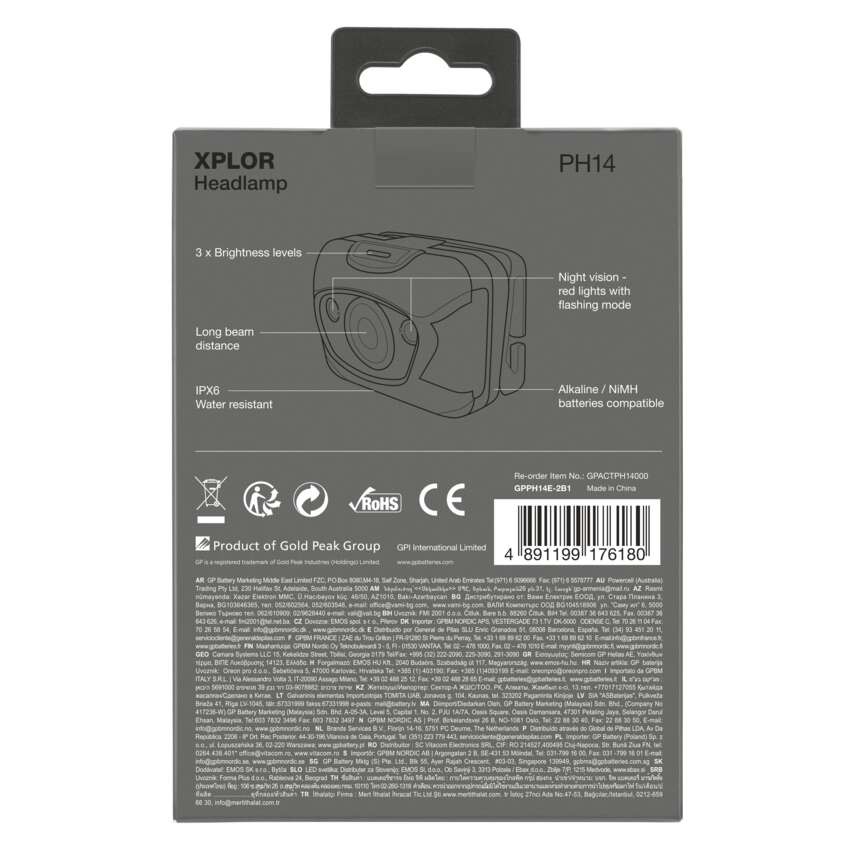 GP LED Fejlámpa PH14 2 LED+ 3W 3x AAA