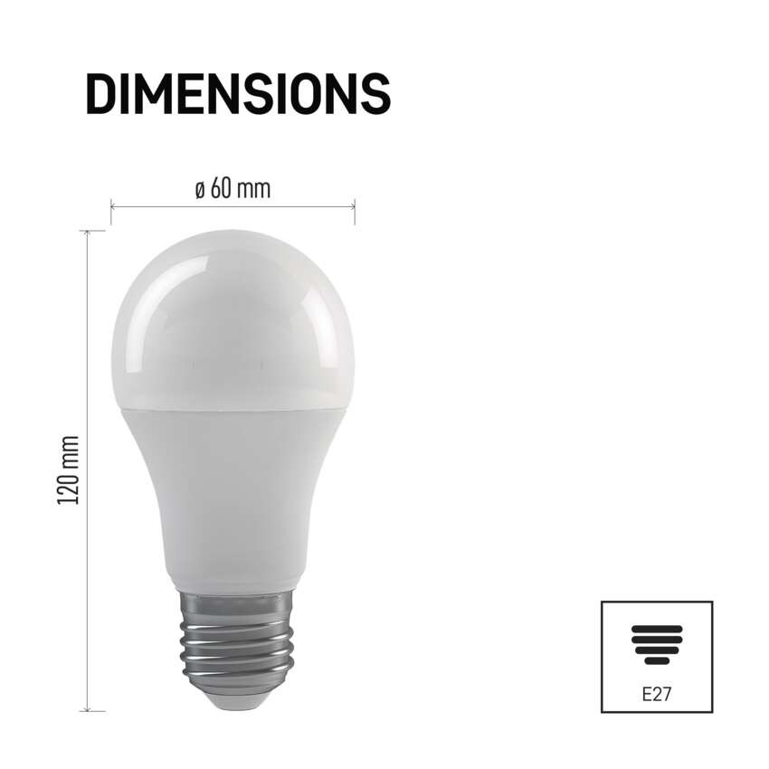 Żarówka LED Classic A60 / E27 / 10,5 W (75 W) / 1 060 lm / ciepła biel /ściemnianie stopn.