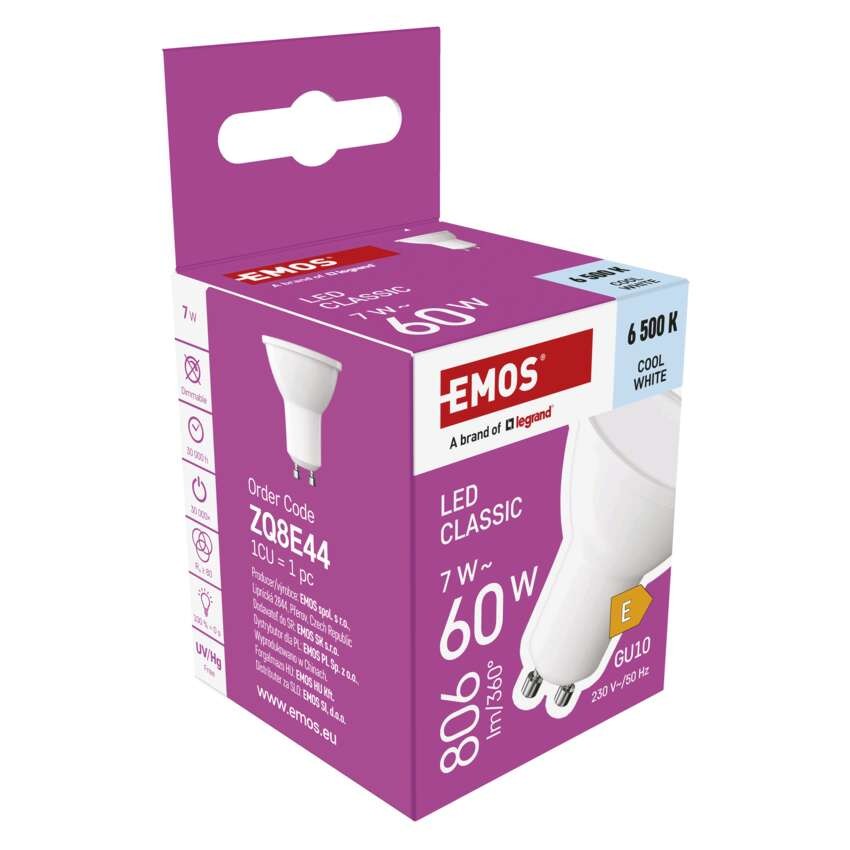 Żarówka LED Classic MR16 / GU10 / 7 W  (60 W) / 806 lm / zimna biel