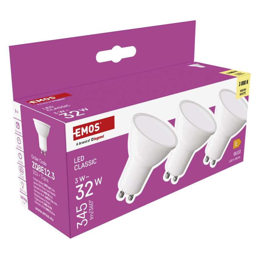 LED žarnica Classic MR16 / GU10 / 3 W (32 W) / 345 lm / Toplo bel