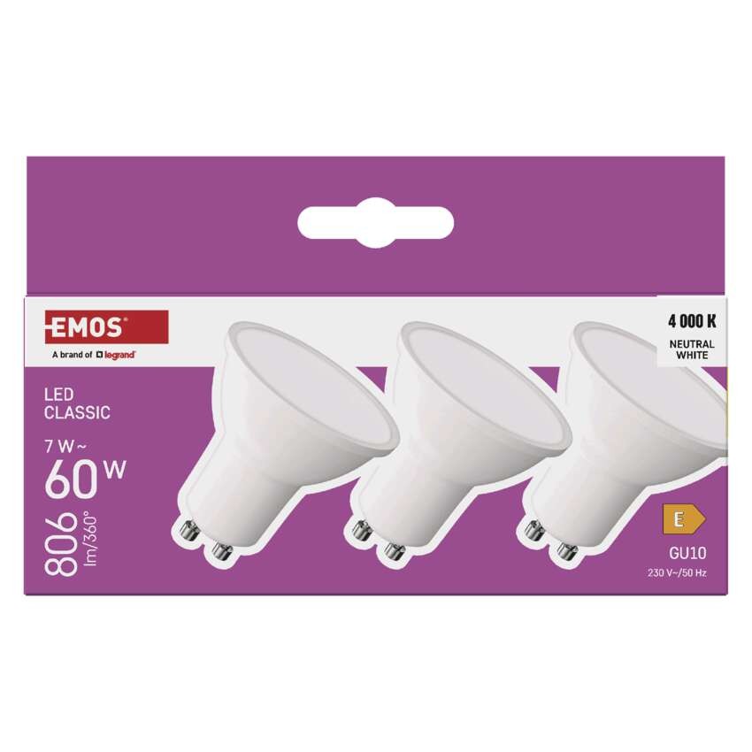 LED žiarovka Classic MR16 / GU10 / 7 W  (60 W) / 806 lm / Neutrálna biela