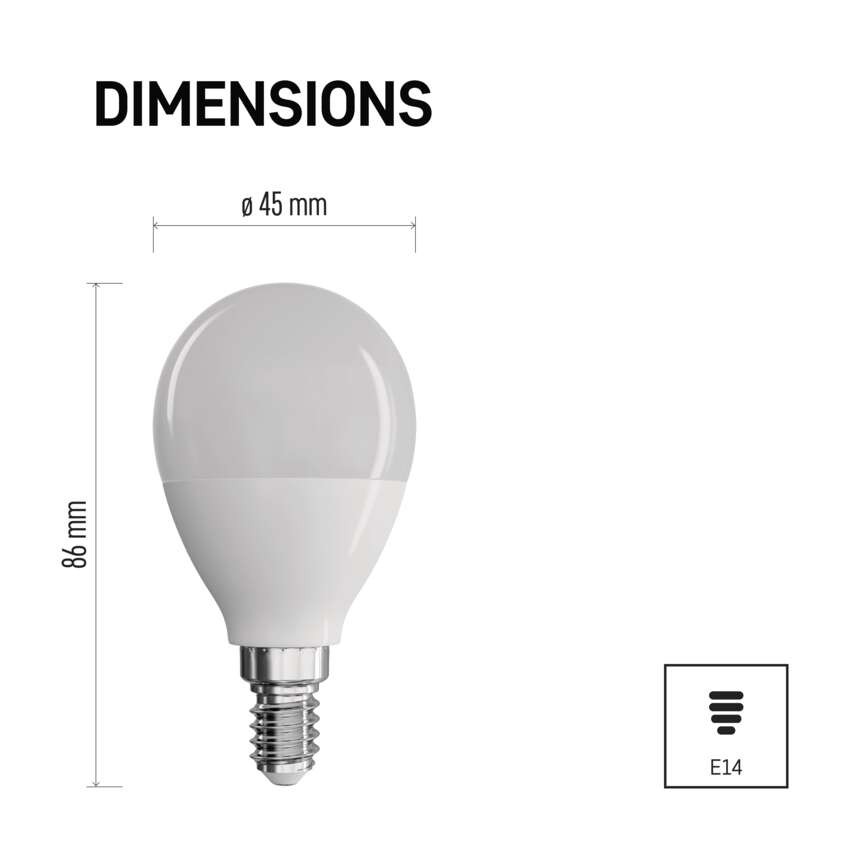 Żarówka LED Classic Mini Globe / E14 / 7,3 W (60 W) / 806 lm / ciepła biel