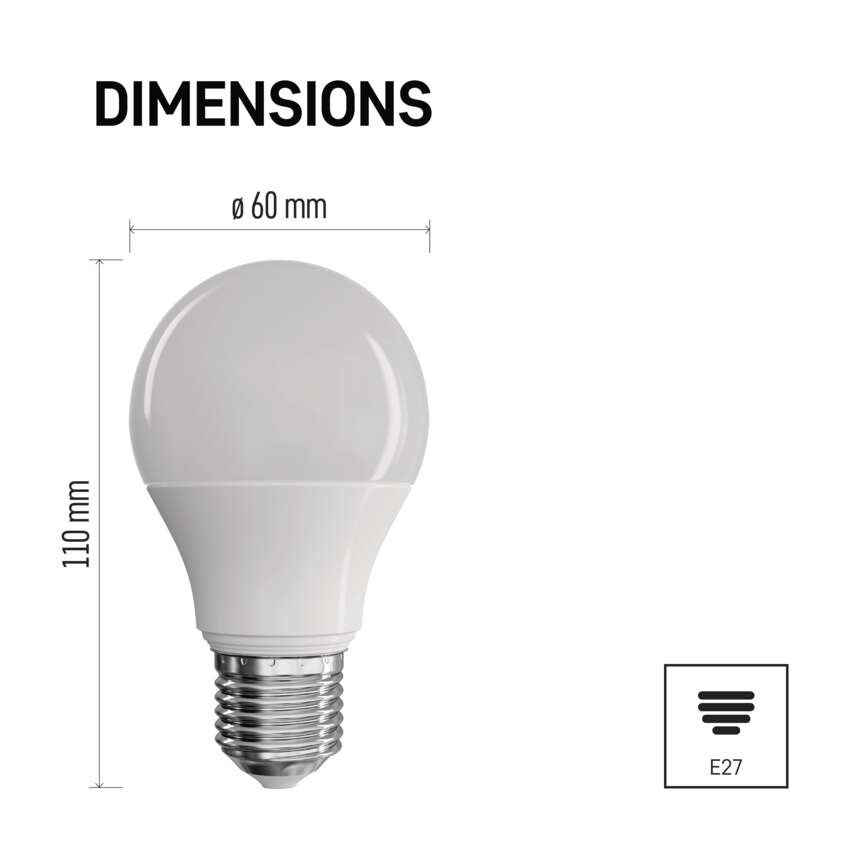 LED žarnica Classic A60 / E27 / 7,3 W (50 W) / 645 lm / toplo bela