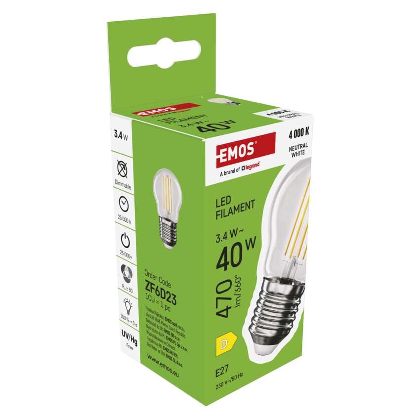 LED Lampe Filament Mini Globe / E27 / 3,4 W (40 W) / 470 lm / Neutral Weiß