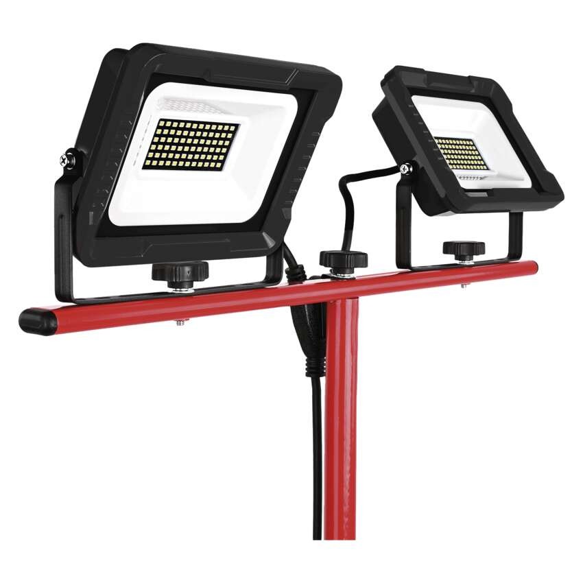 LED reflektor ELION, 2×30W + trojnožka, neutrálna biela