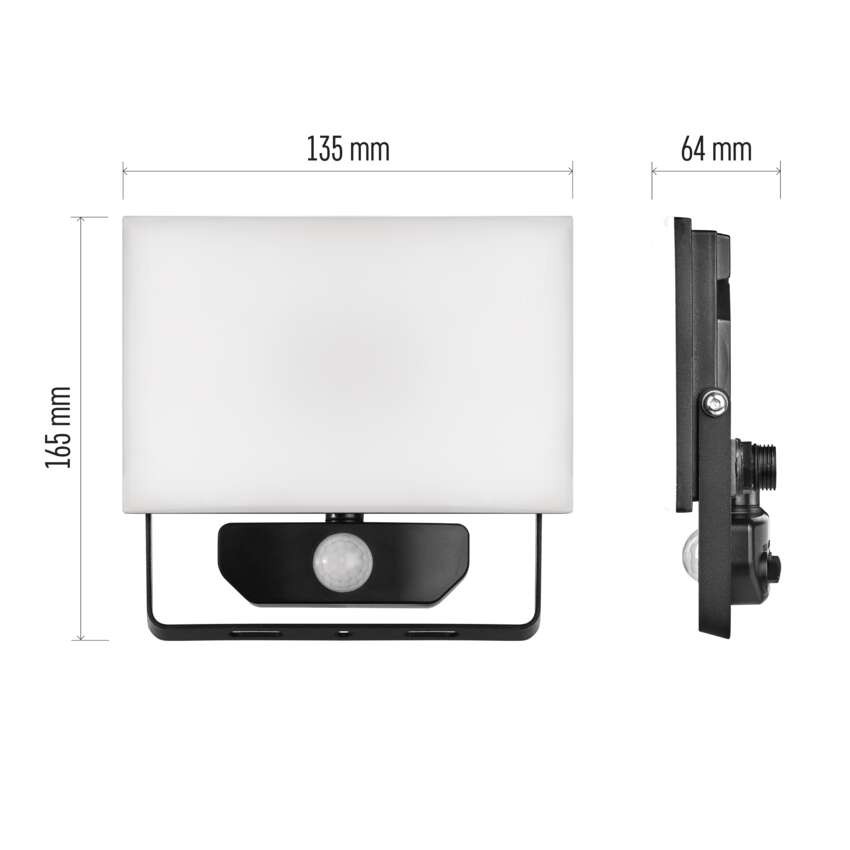 LED reflektor TAMBO s senzorjem gibanja, 20 W, 2000 lm, črn