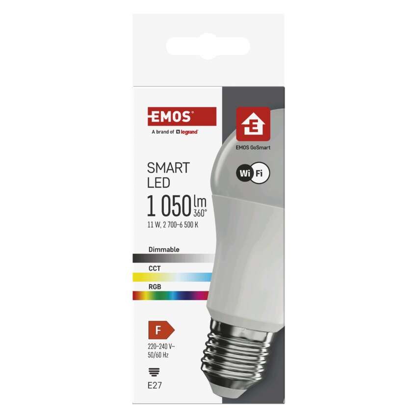 LED lemputė GoSmart A60 / E27 / 11 W (75 W) / 1 050 lm / RGB / tamsėjantis / WiFi