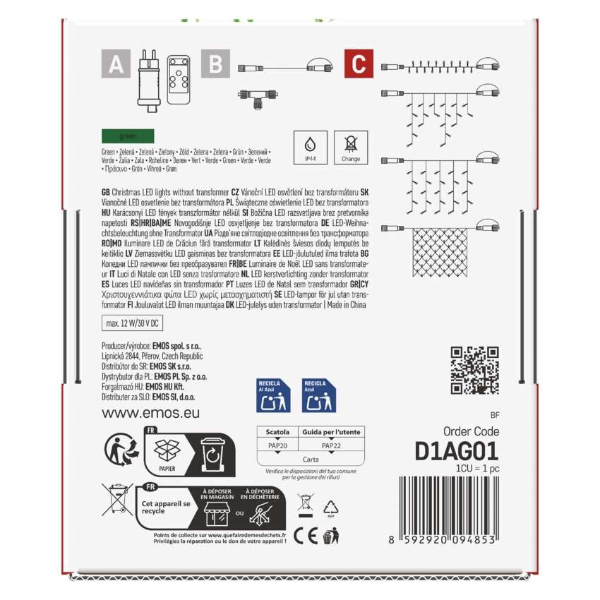 Standard LED Verbindungskette , 10 m, Außen/Innen, grün