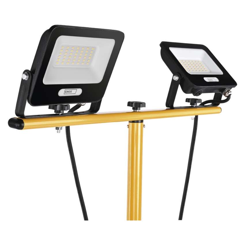 LED prožektors GLARO, 2×30W + statīvs, sarkans, neitrāli balts